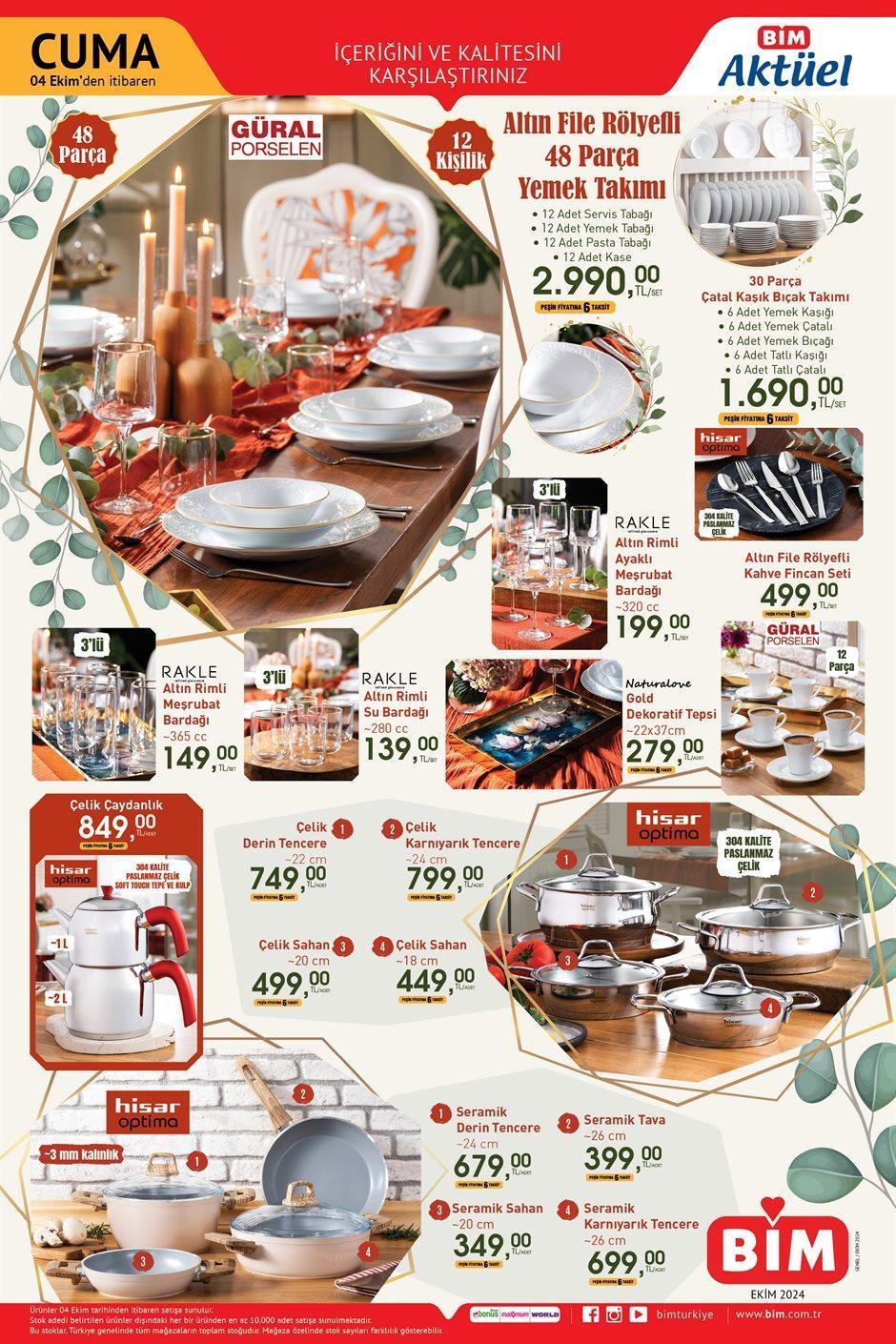 BİM 4 EKİM CUMA AKTÜEL KATALOĞU