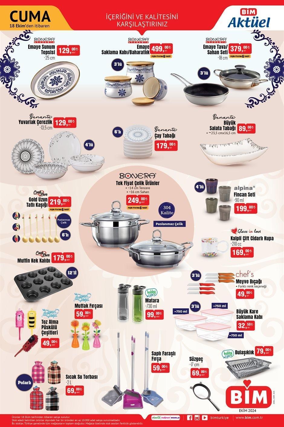 18 EKİM CUMA BİM AKTÜEL KATALOĞU