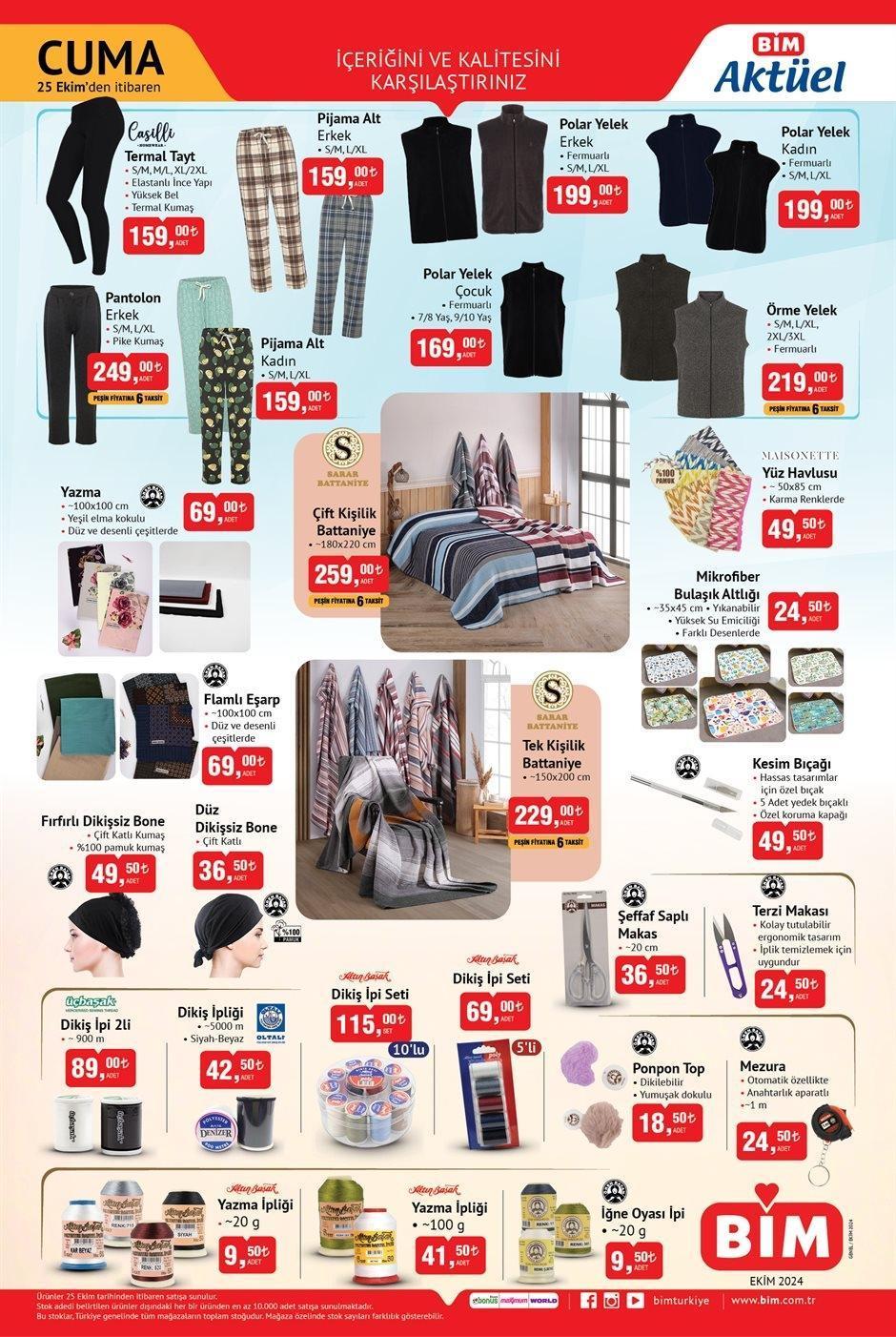 25 EKİM CUMA BİM AKTÜEL KATALOĞU