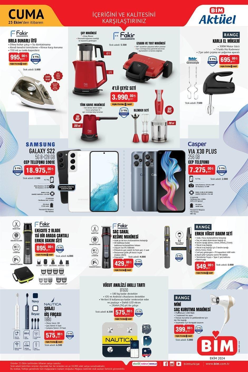 25 EKİM CUMA BİM AKTÜEL KATALOĞU
