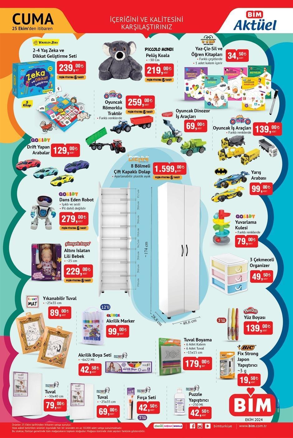 25 EKİM CUMA BİM AKTÜEL KATALOĞU