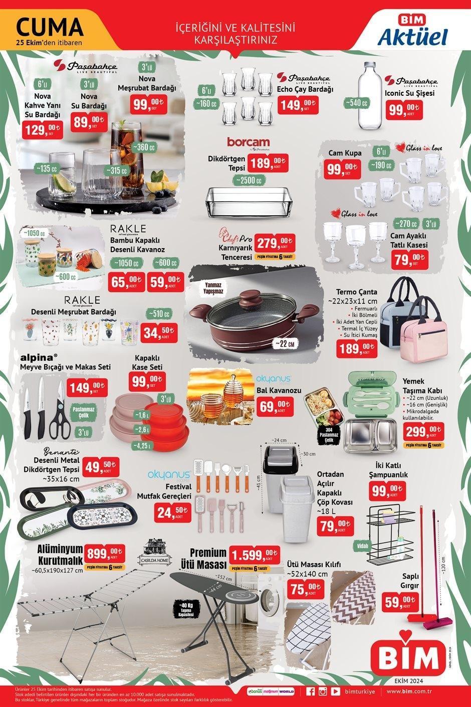 25 EKİM CUMA BİM AKTÜEL KATALOĞU