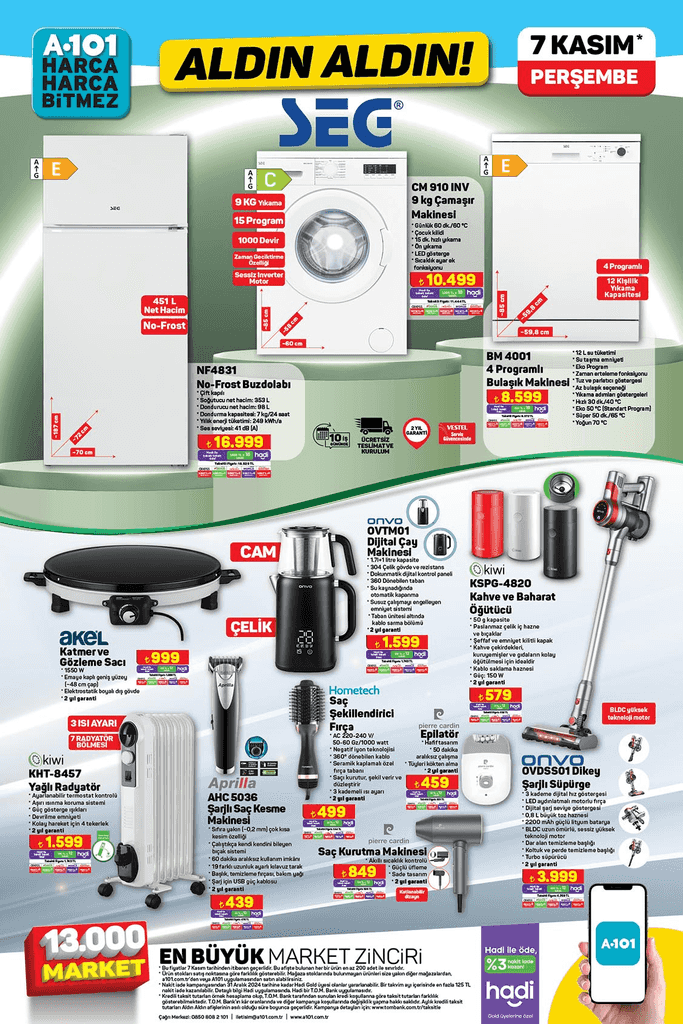 YARIN RAFLARDA SATIŞTA A101 AKTÜEL İNDİRİMLERİ | 7 Kasım A101 Aldın Aldın kataloğunda bu hafta neler var Kahve ve Baharat Öğütücü, Dijital Çay Makinesi, SEG Bulaşık Makinesi... YARIN RAFLARDA SATIŞTA A101 AKTÜEL İNDİRİMLERİ | 7 Kasım A101 Aldın Aldın kataloğunda bu hafta neler var Kahve ve Baharat Öğütücü, Dijital Çay Makinesi, SEG Bulaşık Makinesi...