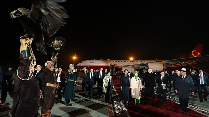 Cumhurbaşkanı Erdoğan Kırgızistanda böyle karşılandı