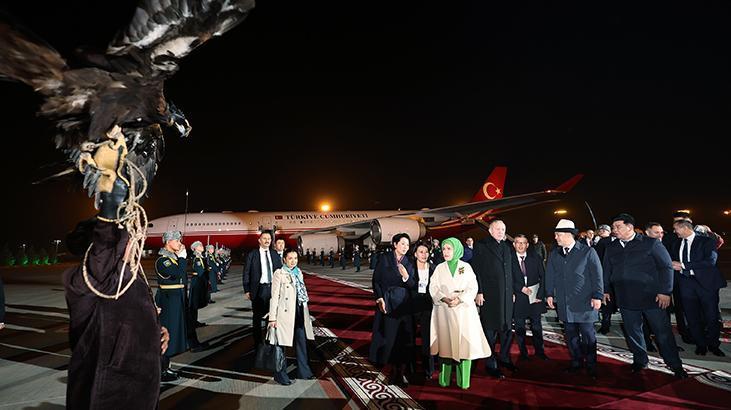 Cumhurbaşkanı Erdoğan Kırgızistanda böyle karşılandı