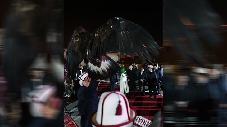 Cumhurbaşkanı Erdoğan Kırgızistanda böyle karşılandı