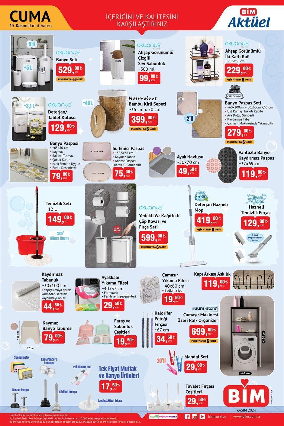 15 KASIM CUMA BİM AKTÜEL KATALOĞU