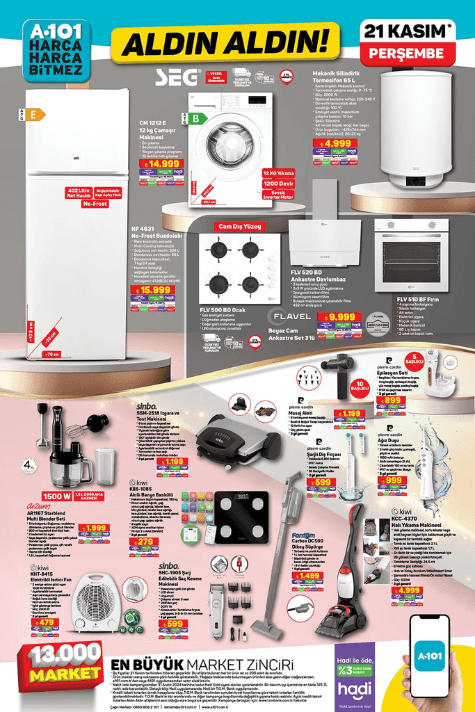 21 KASIM PERŞEMBE A101 AKTÜEL KATALOĞU
