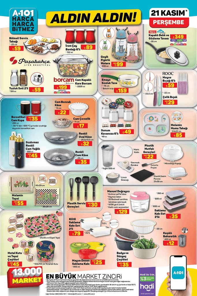 A101 AKTÜEL 21 KASIM 2024 KATALOG İNDİRİMLERİ: Bu hafta Perşembe Aldın Aldın A101 aktüel kataloğu indirimli ürün kampanyaları