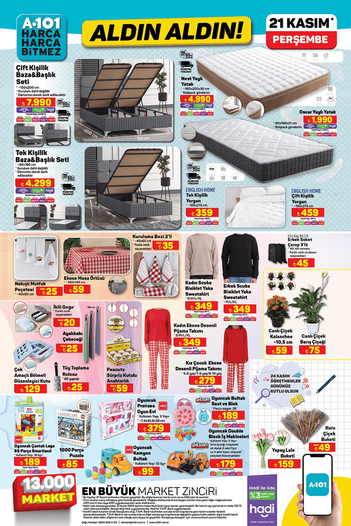 A101 AKTÜEL 21 KASIM 2024 KATALOG İNDİRİMLERİ: Bu hafta Perşembe Aldın Aldın A101 aktüel kataloğu indirimli ürün kampanyaları