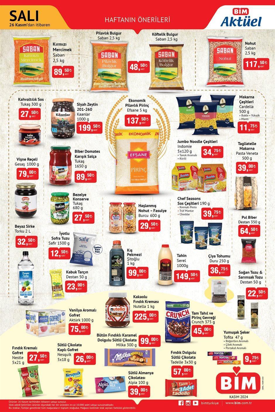26 KASIM BİM AKTÜEL KATALOĞU