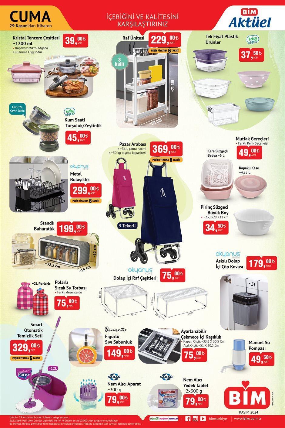 29 KASIM CUMA BİM AKTÜEL KATALOĞU