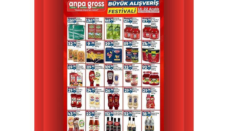 Alışveriş festivali başladı ANPA GROSS 14-22 Aralık 2024 indirimli ürünler kataloğu