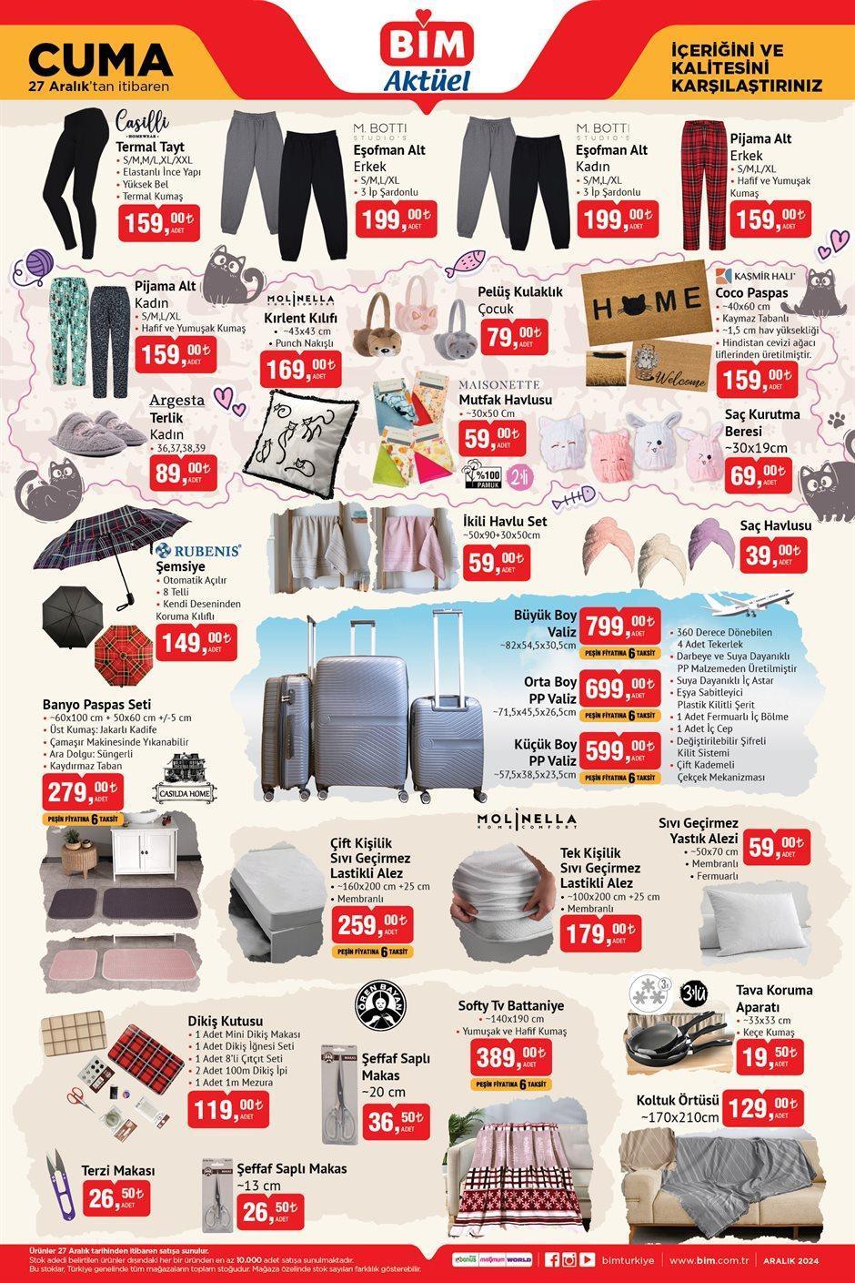 BİM 24 - 27 ARALIK 2024 KATALOG KAMPANYALARI Bu hafta yeni BİM aktüel kataloğu indirimleri belli oldu