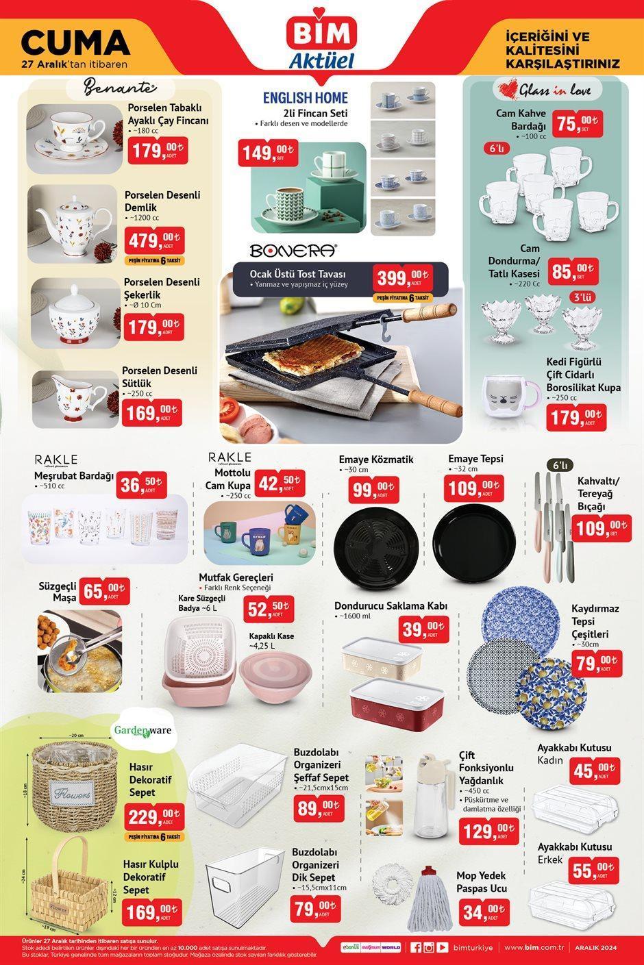 BİM 24 - 27 ARALIK 2024 KATALOG KAMPANYALARI Bu hafta yeni BİM aktüel kataloğu indirimleri belli oldu