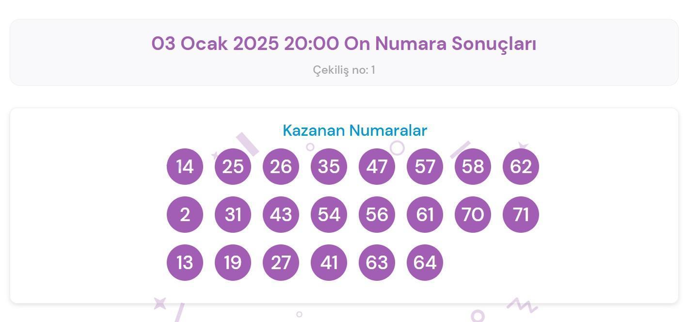 ON NUMARA SONUÇLARI SORGULAMA EKRANI