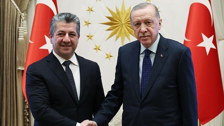 Cumhurbaşkanı Erdoğan IKBY Başbakanı Barzani'yi kabul etti