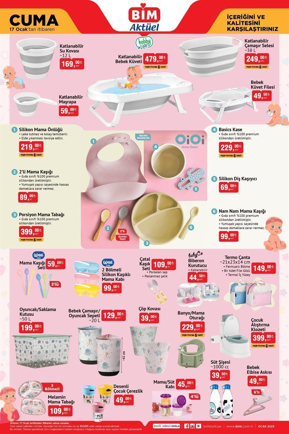 İNDİRİMDE BİM 17 Ocak 2025 aktüel kataloğu yayınlandı Bu hafta BİM aktüel kataloğu indirimli ürünler fiyatları: Halı koltuk temizleme makinesi, ana kucağı, saklama kapları