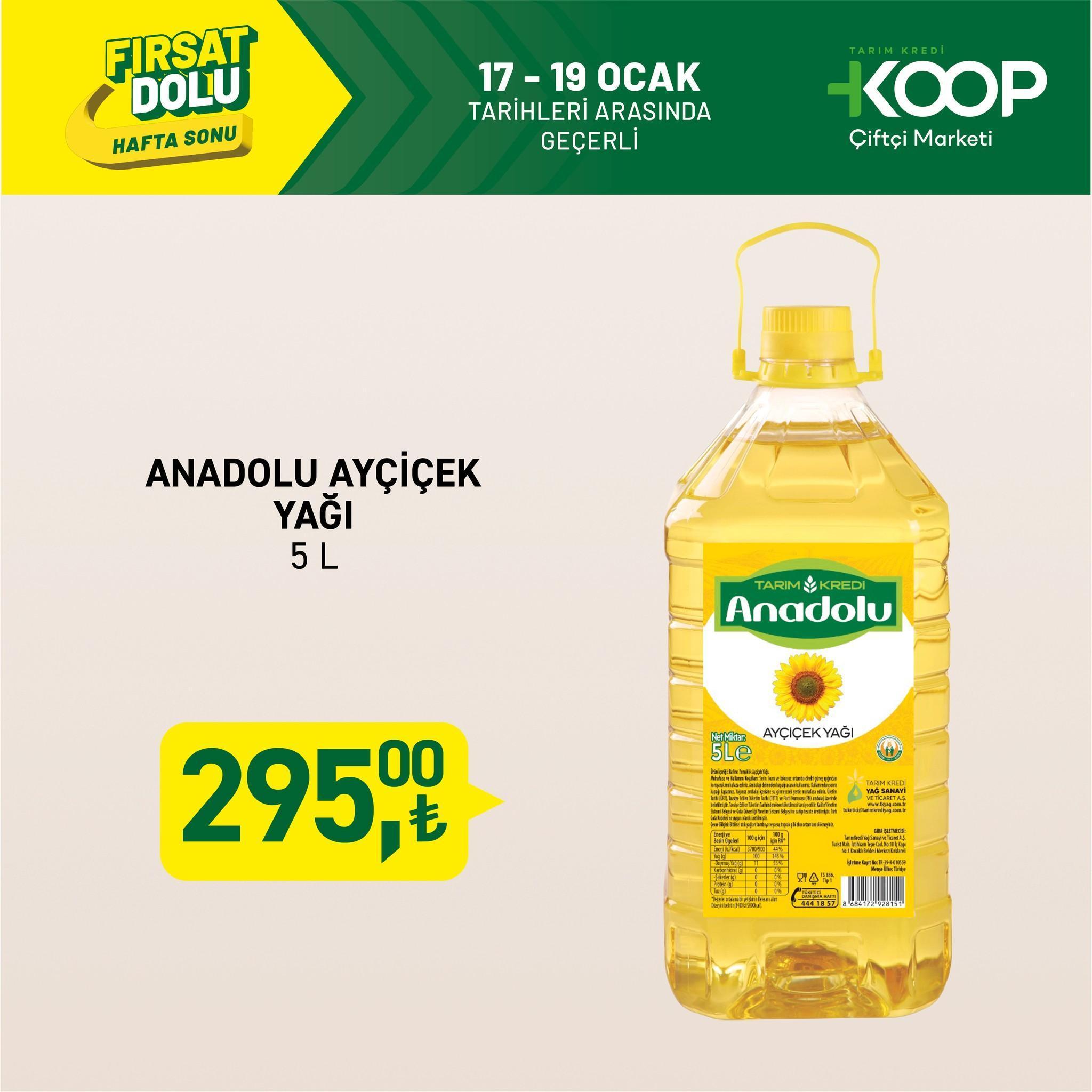 İNDİRİM GÜNLERİ: Tarım Kredi Kooperatifi katalog indirimleri hafta sonu fırsatları: Son gün 19 Ocak 2025 Tarım Kredi Market indirimli aktüel ürünleri