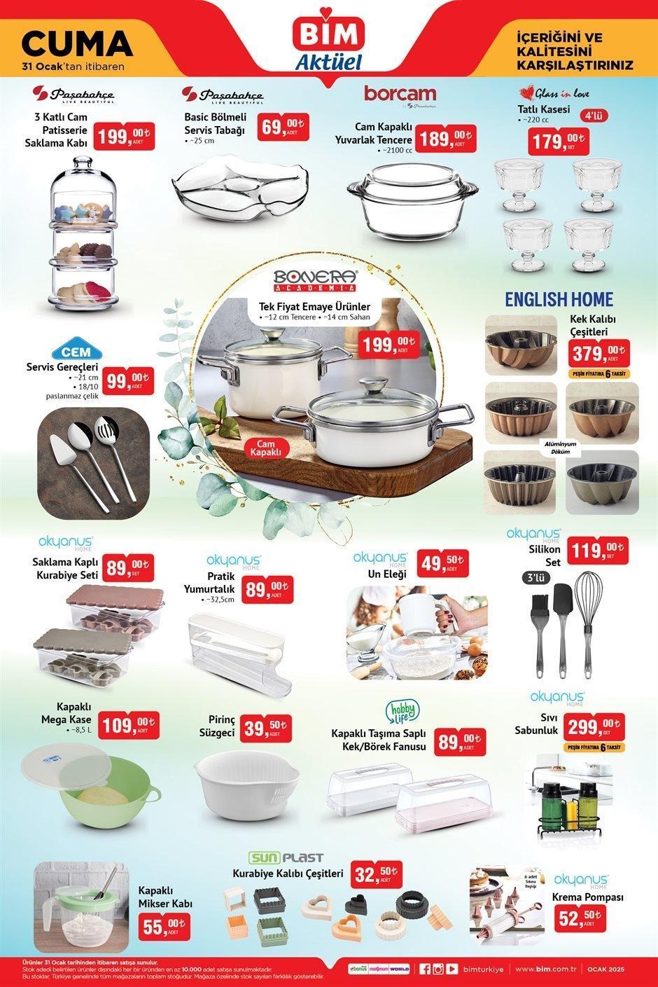 31 OCAK CUMA SON BİM AKTÜEL KATALOĞU