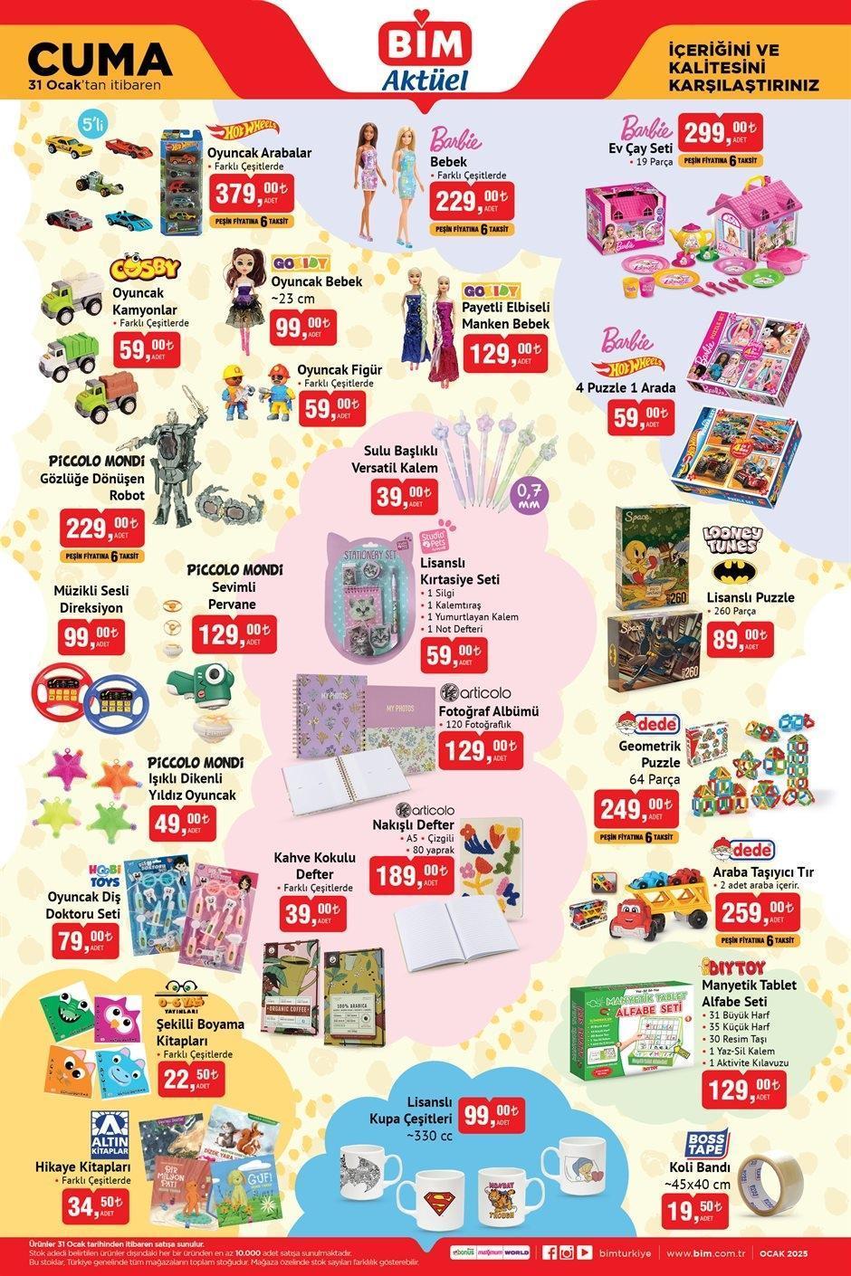 31 OCAK CUMA SON BİM AKTÜEL KATALOĞU