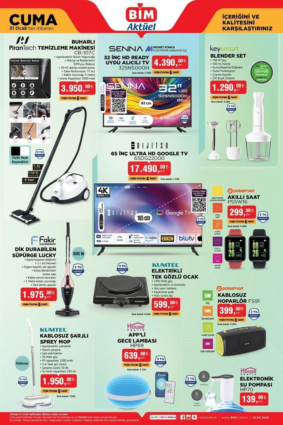 31 OCAK CUMA SON BİM AKTÜEL KATALOĞU