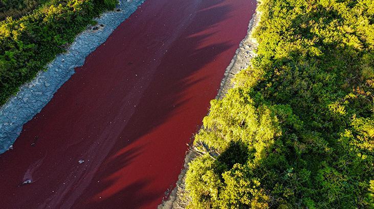 Arjantinde Sarandi Kanalının rengi kırmızıya döndü Arjantinde Sarandi Kanalının rengi kırmızıya döndü