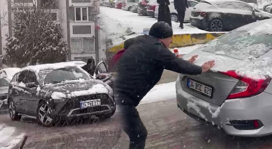 İstanbul'da kar yağışı! Sürücüler zor anlar yaşadı