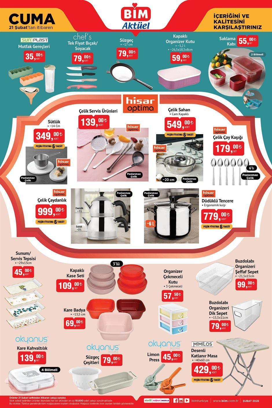 21 ŞUBAT CUMA BİM YENİ AKTÜEL KATALOĞU