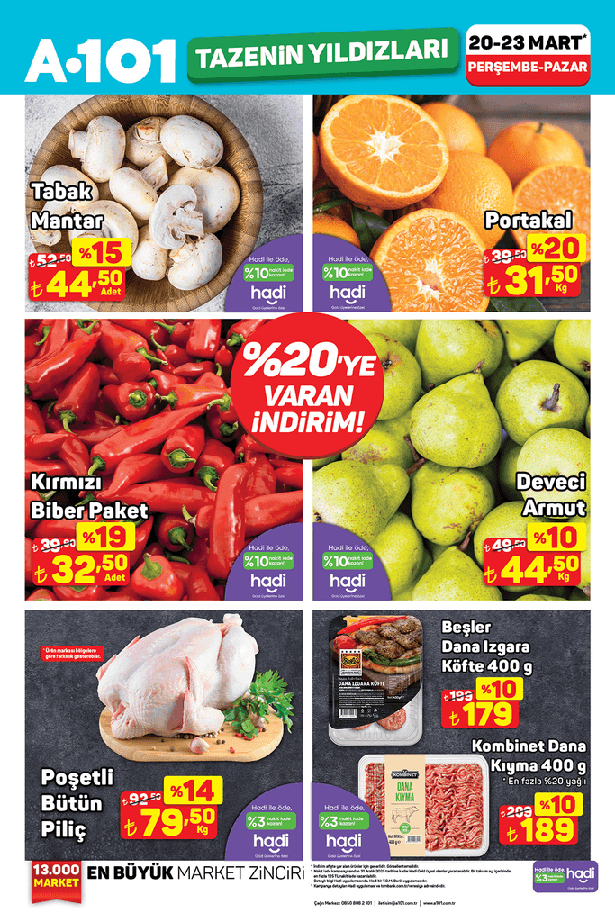 27 MART A101 AKTÜEL İNDİRİMLERİ | A101 22-28 Mart Haftanın Yıldızları kataloğunda hangi ürünler indirimli olarak satışa sunuldu Çay, Fasulye, Deterjan, Salça, Bulaşık Deterjanı, Tereyağı, Sucuk, Beyaz Peynir...