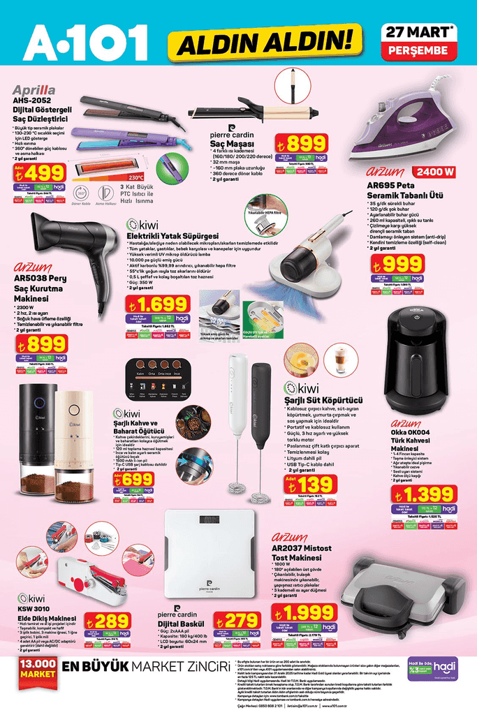 27 MART PERŞEMBE A101 AKTÜEL İNDİRİMLERİ