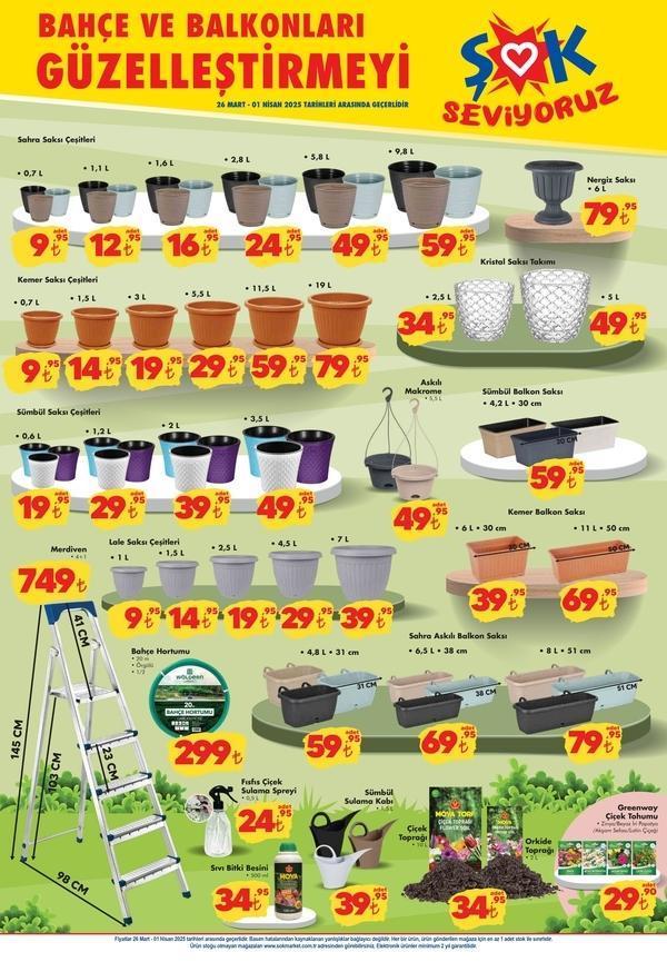 ŞOK AKTÜEL İNDİRİMLERİ KATALOĞU SATIŞTA 26 Mart 2025 Çarşamba ŞOK katalog bu hafta fırsatları belli oldu ŞOKa bahçe, balkon ürünleri, buzdolabı geliyor
