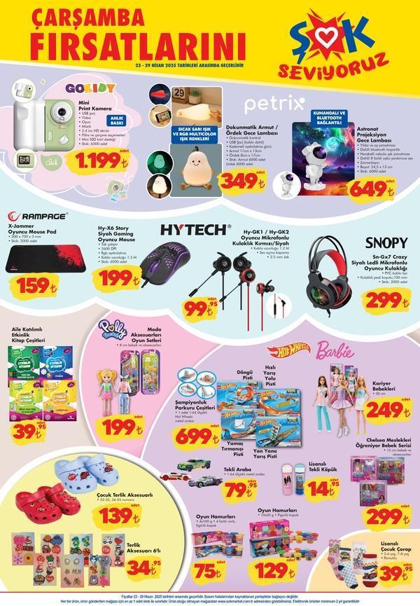 YENİ ŞOK AKTÜEL KATALOĞU 23 NİSAN 2025 İNDİRİMLERİ: Bu hafta ŞOK katalog ne alırsan 100 indirim kampanyası Crocs, Print Kamera, oyuncu kulaklığı...