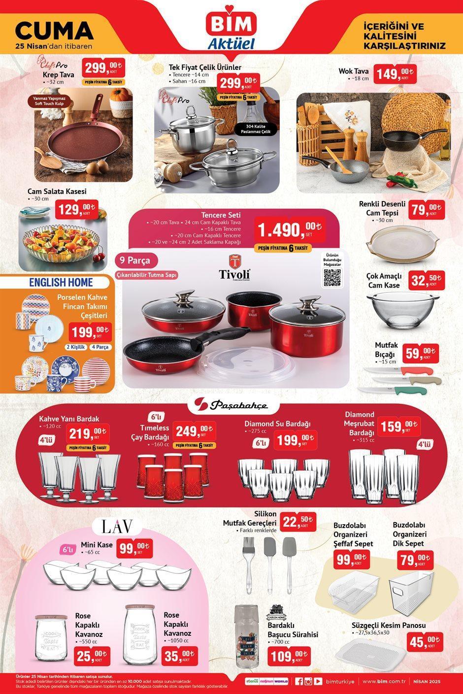 Bu haftanın 25 Nisan Cuma günü BİM aktüel kataloğu yayınlandı!