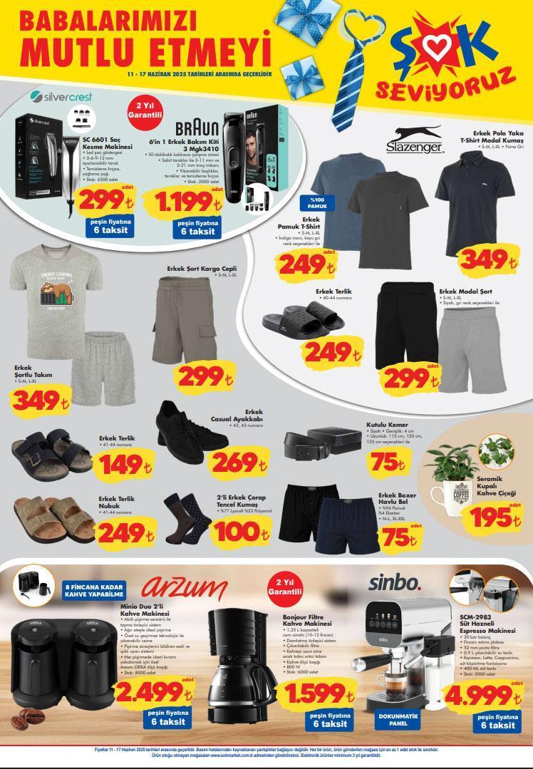 YENİ ŞOK AKTÜEL KATALOĞU (11-17 HAZİRAN) ŞOK Market 11 Haziran aktüel kataloğunda hangi ürünler satışa çıktı Babalar Gününe özel indirimli ürün seçenekleri...