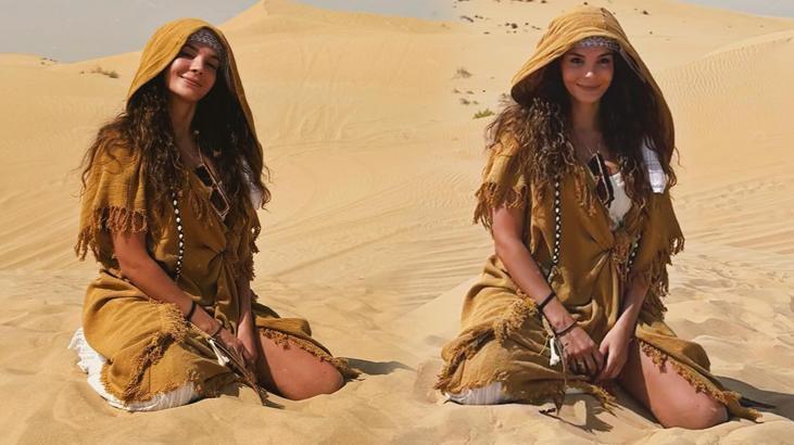 Ebru Şahin'in yeni tatil rotası belli oldu! Çöl sıcağında poz verdi