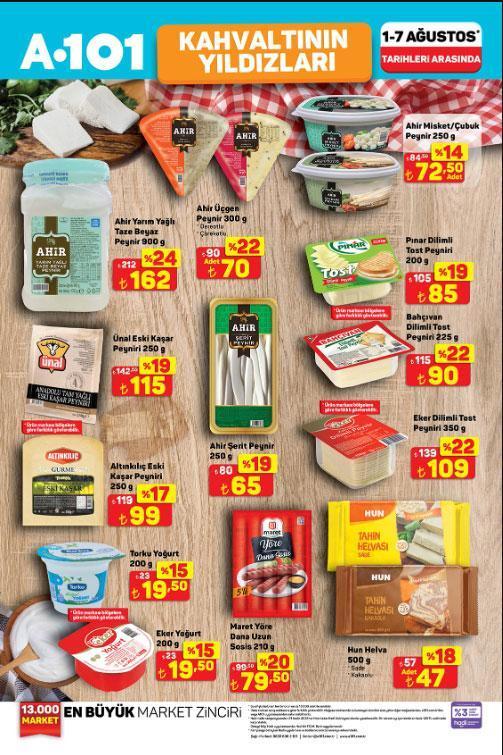 YEPYENİ A101 AKTÜEL KATALOĞU (1-7 AĞUSTOS) A101 Haftanın Yıldızları aktüel kataloğunda bu hafta hangi ürünler satışa sunuldu Çay, Ayçiçek Yağı, Kaşar Peyniri, Roll-On, Saç Kremi, Yumuşatıcı...