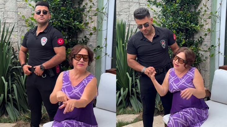 Sosyal medyada viral olan görüntü Nazan Öncel ve Yakışıklı Güvenlik bir araya geldi
