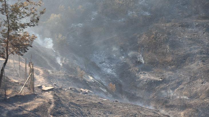 Çanakkalede yanan alanlar ve evler görüntülendi Çanakkalede yanan alanlar ve evler görüntülendi