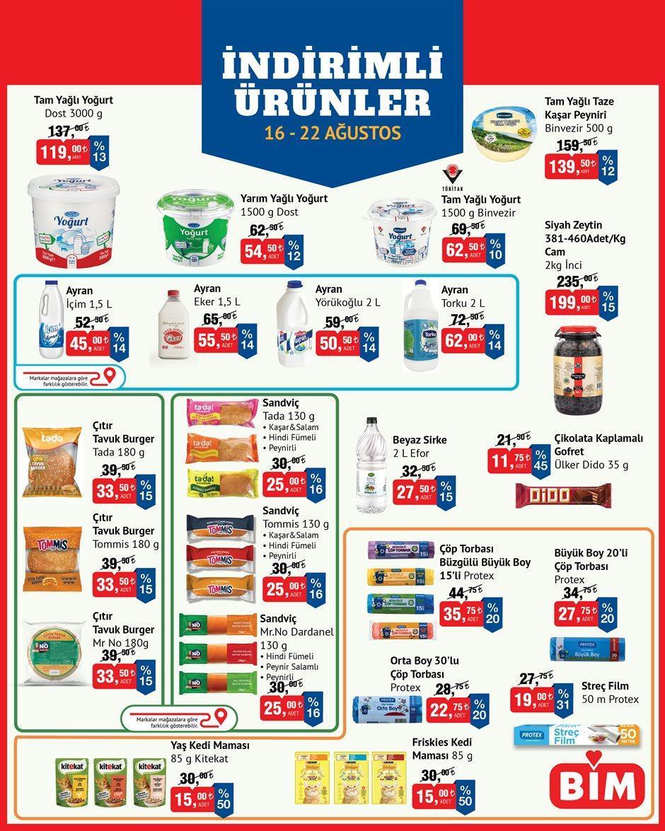 16-22 AĞUSTOS BİM AKTÜEL İNDİRİMLERİ