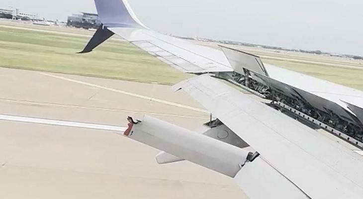 Uçuş sırasında kabusu yaşadılar: Uçağın kanadındaki flap havada koptu!