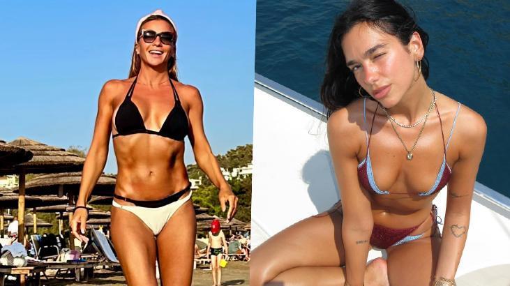 Ivana Sert, Dua Lipa akımını kaçırmadı Çift bikini giydi