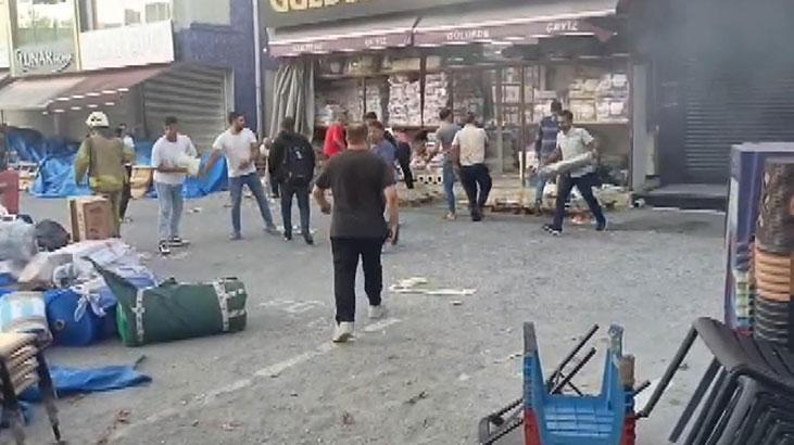 İSTOÇta çıkan yangından görüntüler İSTOÇta çıkan yangından görüntüler