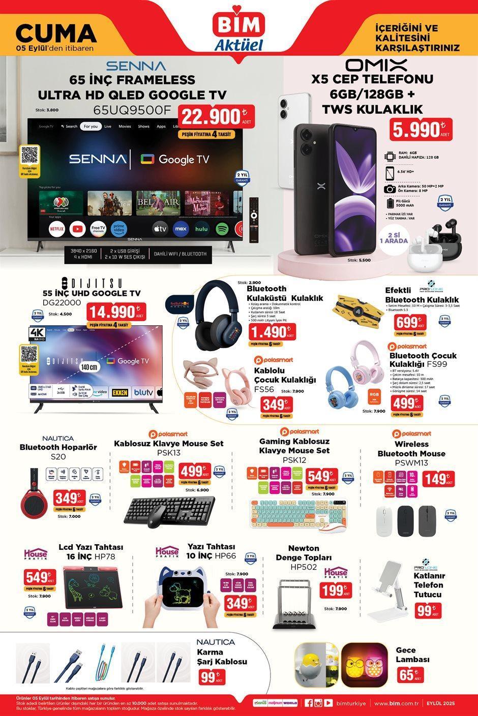 BİM 5 EYLÜL 2025 CUMA AKTÜEL KATALOĞU