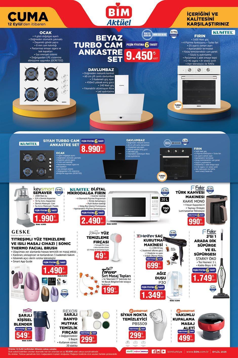 BİM 12 EYLÜL CUMA YENİ AKTÜEL KATALOG