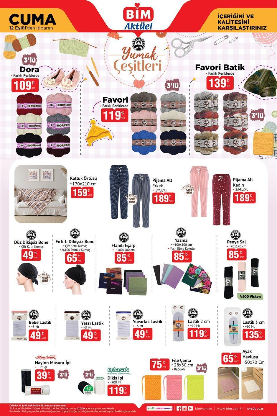 BİM 12 EYLÜL CUMA YENİ AKTÜEL KATALOG