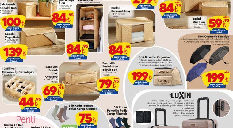 ŞOK 13-16 EYLÜL KATALOĞU 🚩 ŞOKta bugün neler satışta Bambu çamaşır sepeti, hurç, şemsiye ve valiz çeşitleri...