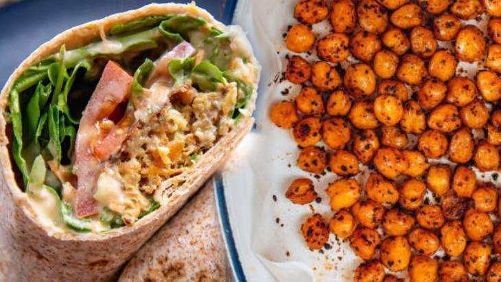 Protein deposu dürüm Nohutu biraz ezin, sindirim dostu lezzet dakikalar içinde hazır Protein deposu dürüm Nohutu biraz ezin, sindirim dostu lezzet dakikalar içinde hazır