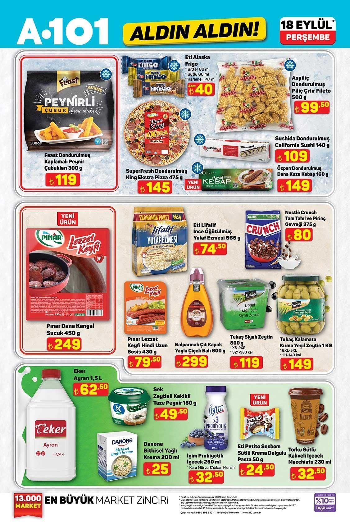 A 101 kataloğu paylaşıldı: A101 Aldın Aldın 18 Eylül Perşembe aktüel kataloğunda hangi ürünler var? A101 ALDIN ALDIN 18 EYLÜL AKTÜEL KATALOĞU