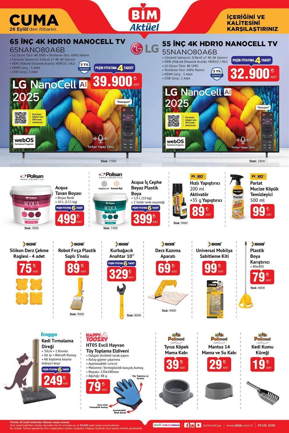 BİM 26 EYLÜL CUMA AKTÜEL KATALOĞU